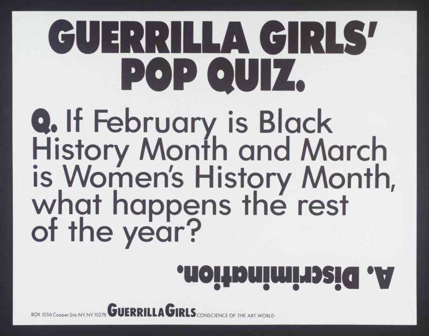 [no title] 1985-90 Guerrilla Girls null Purchased 2003 http://www.tate.org.uk/art/work/P78815